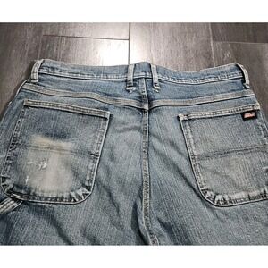 VTG Dickies Carpenter Jeans Men 36x33 Blue Distressed Faded Stain Grunge Y2K